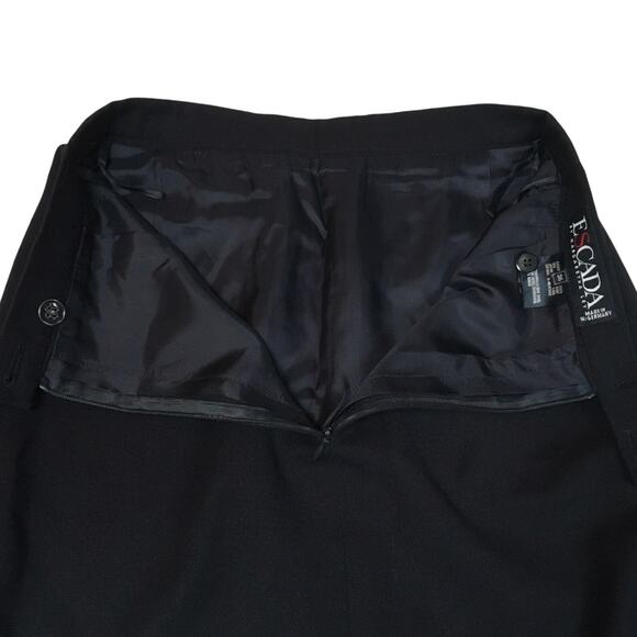 Escada Margaretha Ley Pencil Skirt Straight Pockets Black New Wool Womens Career - Picture 10 of 11